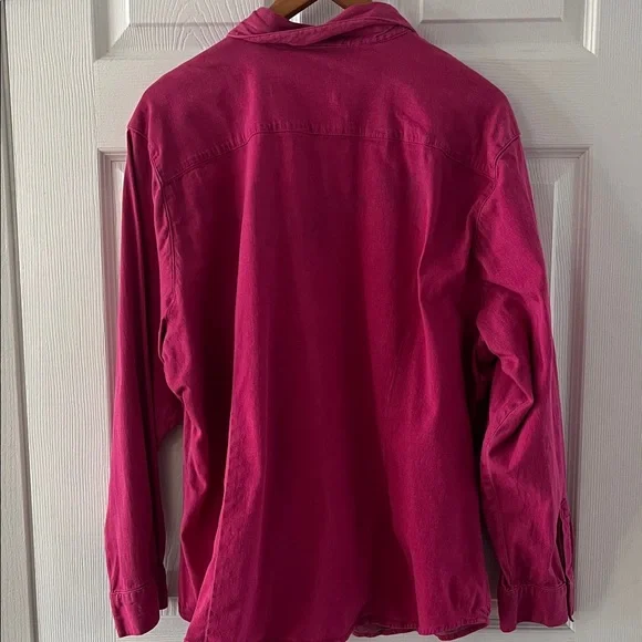 Jeanology Pink Denim Cotton Button-Down Shirt - Picture 3 of 4